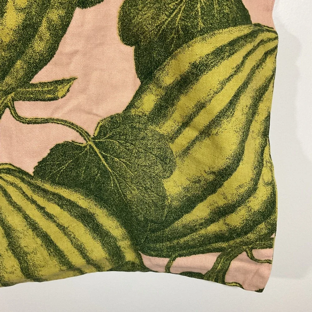 IKEA PARKSALLAT Set of 2 Pink Green Gourd Botanical Cotton Pillow Covers 20x20